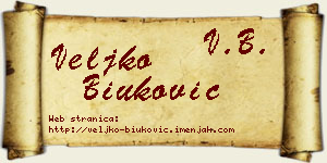 Veljko Biuković vizit kartica